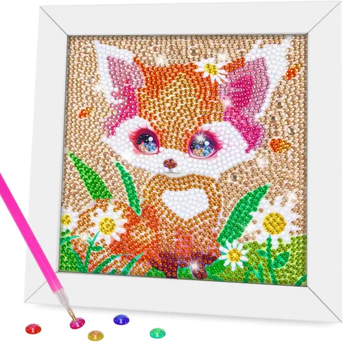 Miniatura 15 de QEUOYSS Kit de arte de diamantes para niños con marco de madera, arte y manualidades para niños de 6 a 8 a 10 a 12 años, arte de diamantes fácil