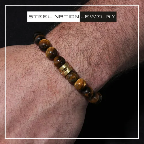 Miniatura 2 de Pulsera Bolo de Nylon Ajustable con Cuentas de Acero Inoxidable para Hombre - Elección