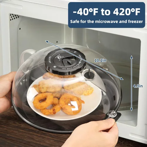 Miniatura 3 de Tapa Protectora contra Salpicaduras para Microondas de 10.2 Pulgadas con Vaporizador de Agua, Protector Transparente contra Salpicaduras