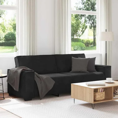 Miniatura 2 de vidaXL Sofá de 3 plazas Sofá rectangular de terciopelo negro de 3 plazas