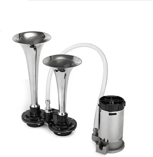12V doble tubo Metal Car Horn Metal Car Trompeta 178DB Super ruidoso cuerno de aire para barco tren vehículo