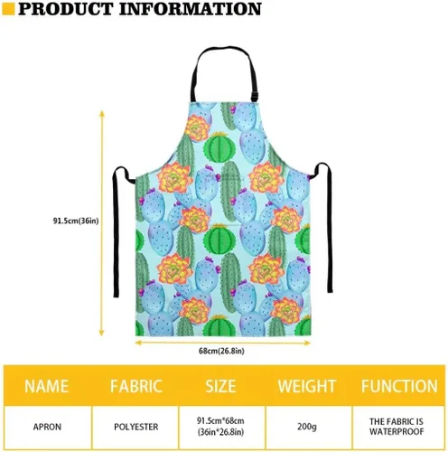 Miniatura 4 de Dellukee Delantal ajustable de cocina con bolsillo para mujeres y hombres, delantales impermeables