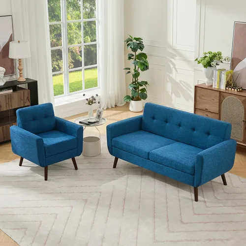 Miniatura 31 de Tbfit Sofá en Forma de L, Sofás Seccionales Modernos de Mediados de Siglo de 80" de Ancho, Sofás de 3 Plazas con Chaise Lounge Amplio, Sofá Beige