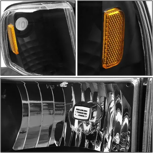 Miniatura 2 de DNA MOTORING HL-OH-DR944P-BK-AM Montaje para luz delantera, para el lado del piloto y del acompañante, color negro/ámbar