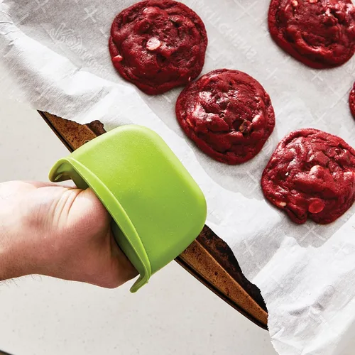 Miniatura 5 de Dexas Mini guante de horno de silicona con puntas elevadas, resistente al calor hasta 450 °F, verde, apto para lavavajillas de 3.5 pulgadas