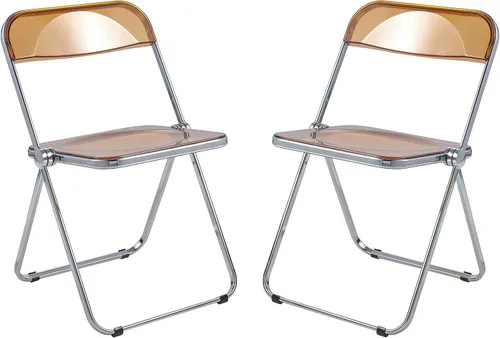 Miniatura 27 de LeisureMod Lawrence - Silla plegable de acrílico transparente moderna con marco de metal, asiento transparente que ahorra espacio para comedor
