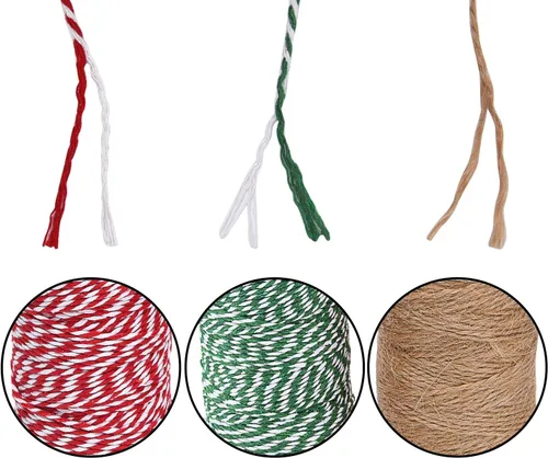 Miniatura 5 de Sunmns - Cuerda de algodón para envolver regalos, manualidades, 3 rollos, multicolor 2