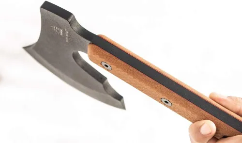 Miniatura 8 de TOPS Cuchillos Hacha de alto impacto Hacha de espiga completa - Acabado de revestimiento de tracción negro - Funda de cuero marrón