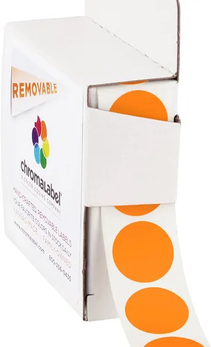 ChromaLabel Calcomanías redondas de colores de 3/4 pulgadas, puntos adhesivos extraíbles para codificación de colores, 1000 etiquetas por caja
