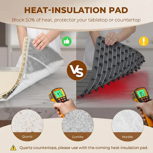 Miniatura 3 de Homelove Tapete de calentamiento para alimentos – Bandeja de calentamiento eléctrica rápida de superficie completa con 7 ajustes de temperatura