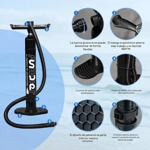 Miniatura 8 de FunWater 8'/10'/10'6"/11'6" Inflatable Stand Up Paddle Board with Premium SUP Paddleboard Accessories, Wide Stable Anti-Slip EVA Deck,Paddle Boards