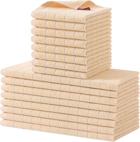 Miniatura 53 de Homaxy Juego de 8 toallas de cocina y paños de cocina, 12 x 12 y 13 x 28 pulgadas, juego de 8 toallas de cocina de rizo de algodón a granel, diseño