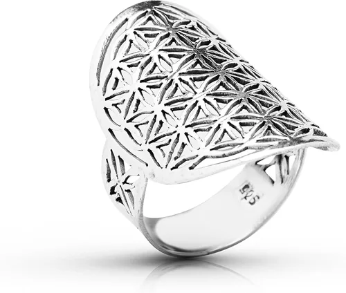 Miniatura 2 de Anillo de la flor de la vida plata esterlina 925tamaños US 78910Geometría Sagrada Yoga joyas