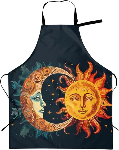 Miniatura 24 de Delantales florales azules para el hogar, 2 bolsillos, 33 x 28 pulgadas, para hombres y mujeres, diseño floral gris, impermeable, para manualidades