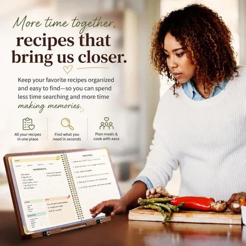 Miniatura 4 de Libro de recetas para escribir en tus propias recetas, libro de recetas en blanco, cuaderno de recetas de tapa dura, diario de recetas con capacidad