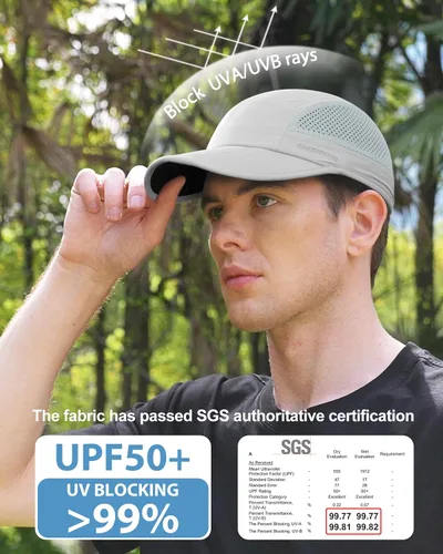 Miniatura 2 de GADIEMKENSD Sombrero plegable para hombre de ala larga con protección solar UPF 50+ Plegable Gris Claro