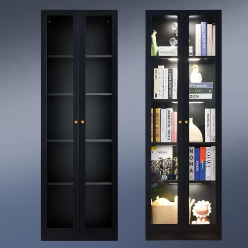 Gabinetes Curio de metal de 5 niveles, gabinete moderno de 71 pulgadas de alto con 4 estantes ajustables, vitrina para oficina en casa, sala de