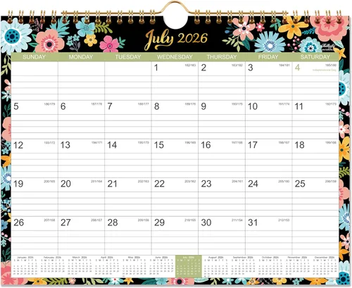 Calendario 2026-2027 – Calendario de pared 2026-2027 con 18 meses, de julio de 2026 a diciembre de 2027, 14.6 x 11.5 pulgadas, encuadernación de