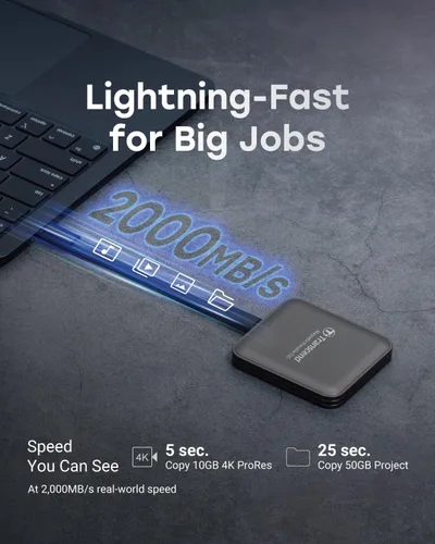 Miniatura 4 de Transcend ESD420 SSD externo magnético de 1 TB, hasta 2000 MB/s, compatible con Apple 4K ProRes HDR Record, MagSafe