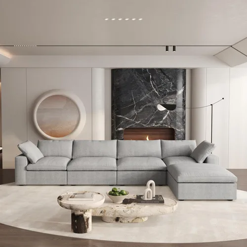 Miniatura 27 de Cloud - Sofá modular convertible de 80.3 pulgadas en forma de L para sala de estar con otomana de almacenamiento, sofás profundos minimalistas