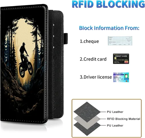 Miniatura 138 de Funda para chequera para hombres y mujeres, cartera de cuero RFID con ranuras para tarjetas de crédito, soporte de cheques duplicados personales