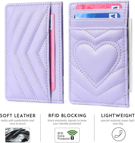 Miniatura 2 de Cartera acolchada de cuero con bloqueo RFID