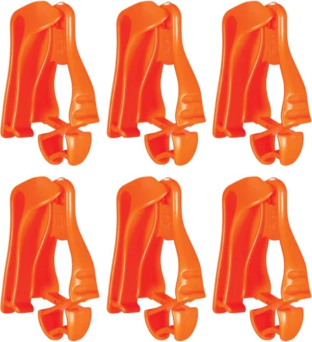 Ergodyne Squids 3405 - Soporte de clip para guante, clip para cinturón, paquete de 6 Naranja - Paquete de 6