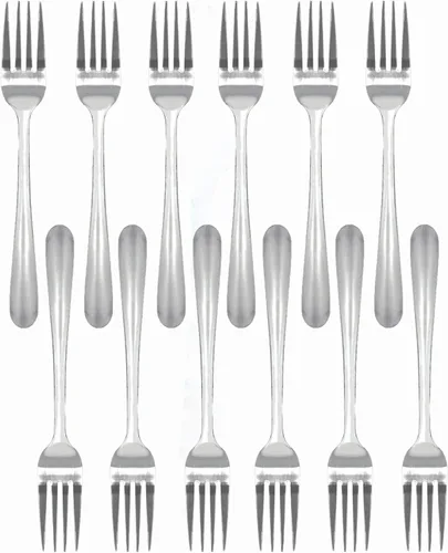 TrueCraftware - Winsor - Juego de 12 tenedores de acero inoxidable para ostras de 0.059 in de grosor, cubiertos de cocina para el hogar y