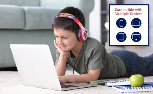 Miniatura 3 de eKids Spiderman - Auriculares para niños, diadema ajustable, sonido estéreo, conector de 0.138 in, auriculares con cable para niños, auriculares