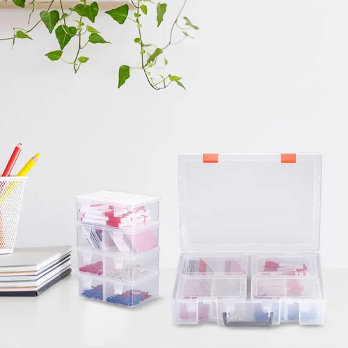 Miniatura 4 de PATIKIL Caja de almacenamiento de tarjetas de béisbol, 1 juego de organizador transparente para tarjetas deportivas, contenedor de plástico