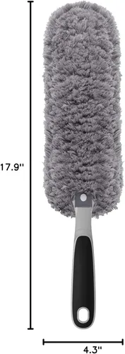 Miniatura 9 de MR.SIGA Plumero de microfibra sin pelusa, plumero lavable para limpieza del hogar, gris