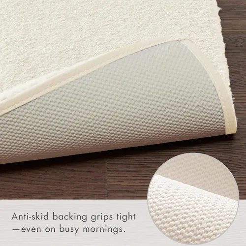 Miniatura 3 de Madison Park Alfombra de Baño Antideslizante, Tapete de Felpa Lujoso, Absorbente, Secado Rápido, Diseño de Spa, Decoración de Baño Marshmallow, Crema