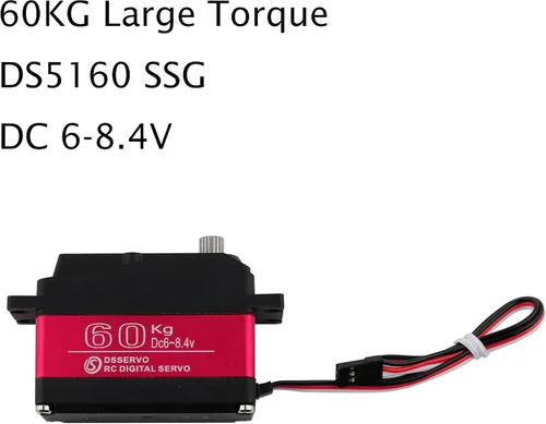 Miniatura 4 de DS5160SSG Servo RC Servo Digital Servo DC6-8.4V Engranaje de metal Gran Torque de alta velocidad IP67 Servo impermeable 270 grados con brazo servo
