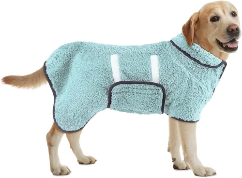 Miniatura 21 de Bienbee Bata de baño para perro, de secado rápido, súper absorbentes, para perros pequeños, medianos y grandes, abrigo de secado para después