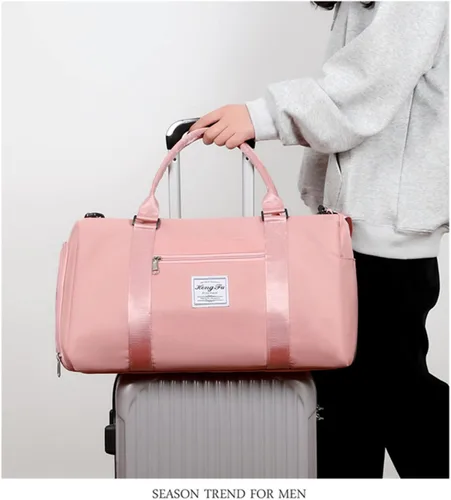 Miniatura 4 de Bolsa de gimnasio con compartimento para zapatos, bolsa de viaje impermeable para mujer, bolsa de mano para deporte, fin de semana, bolsa