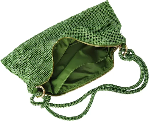 Miniatura 3 de Bolso de noche brillante con diamantes de imitación para mujer, bolso de mano plateado, bolso Hobo para fiesta, baile de graduación, boda