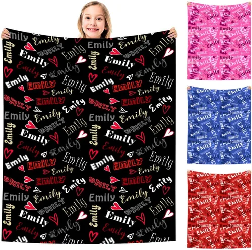 Miniatura 37 de MyPupSocks Manta Decorativa Personalizada con Nombre Personalizado Mantas para Niña Hija Nieta Manta Bonita (7 Tamaños)