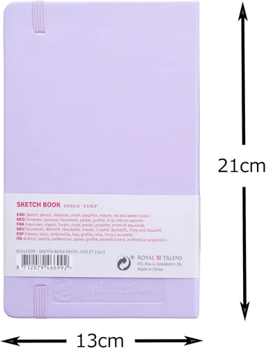 Miniatura 2 de Talens Art Creation T9314-132M 452175 Cuaderno de bocetos Talens Art Creation, cuaderno de dibujo, 13 x 21 cm (5.1 x 8.3 pulgadas), Violeta Pastel