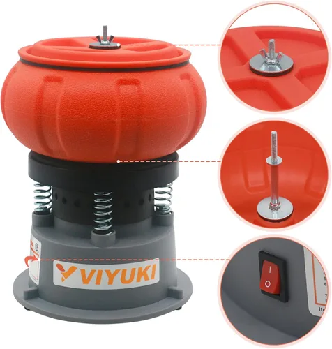 Miniatura 5 de Máquina pulidora eléctrica de vaso vibratorio de 5 libras - Pulido de piezas de metal pequeñas (5 libras)
