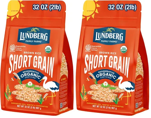 Miniatura 11 de Lundberg Arroz Integral de Grano Corto, Certificado Orgánico Regenerativo – Ligeramente a Nuez, Arroz Pegajoso Cultivado Responsablemente