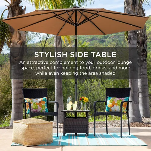 Miniatura 7 de Best Choice Products soporte para sombrilla de patio, muebles de exterior, jardín, alberca Marrón