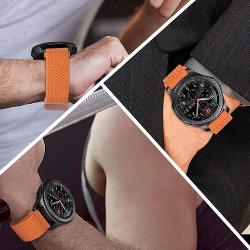Miniatura 5 de Compatible con Galaxy Watch de 1.81 pulgadas/Galaxy Watch 3 de 1.77 pulgadas/Gear S3 Frontier Classic Band Nylon trenzado elástico elástico Solo