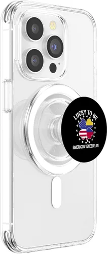 Miniatura 3 de Lucky to be Venezuelan American Half Venezuela half American PopSockets MagSafe PopGrip for iPhone