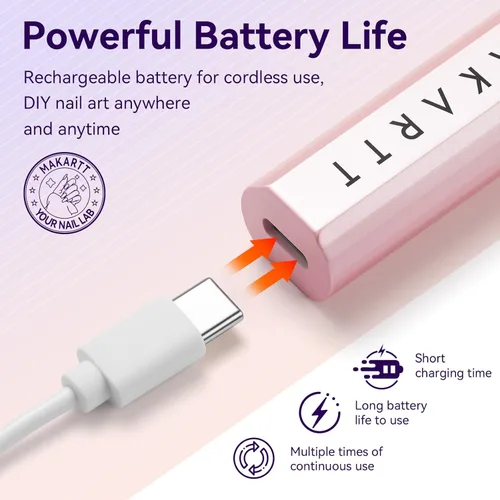 Miniatura 5 de Makartt Luz UV de mano para uñas de gel – Mini lámpara LED UV portátil Lumière secador de uñas de secado rápido para curar esmalte de uñas Rosa