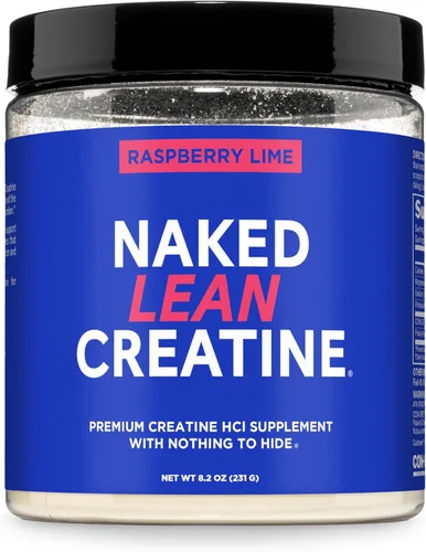 NAKED Polvo magro de creatina HCl – Frambuesa lima, vegano, sin OMG, sin gluten, sin rellenos, apoya el crecimiento muscular y la fuerza – 68