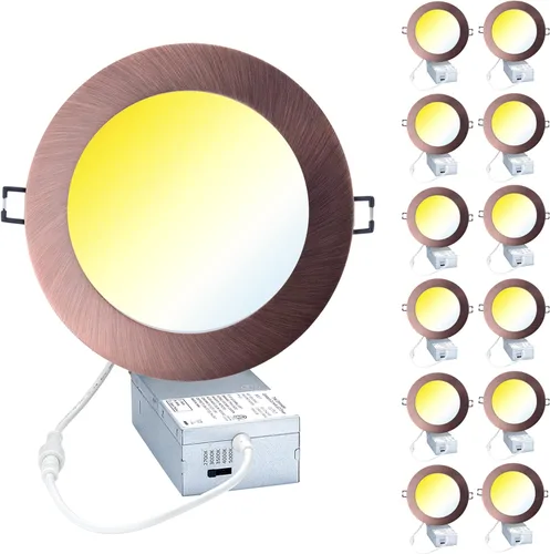 Miniatura 13 de POPANU Luz empotrable LED de 4 pulgadas, regulable, ultrafina, para techo, luz descendente, luz LED sin lata, tipo IC CCT, intercambiable, acabado