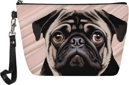 Miniatura 33 de Howilath Novedad Impreso Elegante Bolso Cosmético De Las Mujeres, Perros Animales Perezoso Diseño Floral Niña Trapezoide Cosméticos Bolsa De