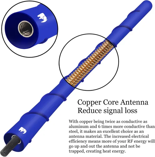 Miniatura 3 de ONE250 Antena de núcleo de cobre flexible en espiral de 8 pulgadas, compatible con Jeep Wrangler JK JKU JL JLU Rubicon Sahara Gladiator (JL) [JT]