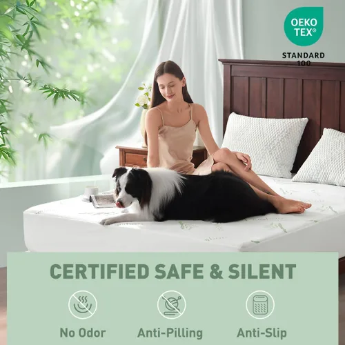 Miniatura 2 de Protector de colchón refrescante Twin - Funda de colchón de fibra de rayón 100% impermeable y silenciosa (39" x 75") Cama suave, transpirable