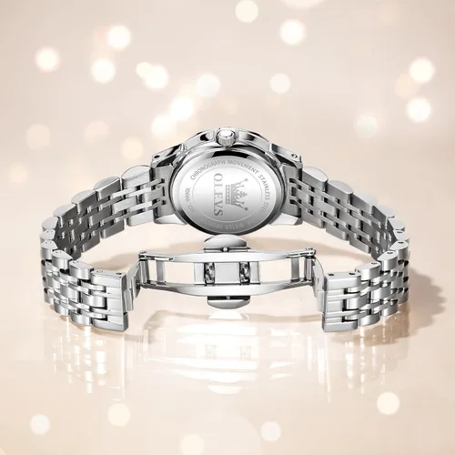 Miniatura 5 de OLEVS Reloj de pulsera para mujer, pequeño reloj de pulsera de acero inoxidable para mujer, reloj analógico de cuarzo para mujer